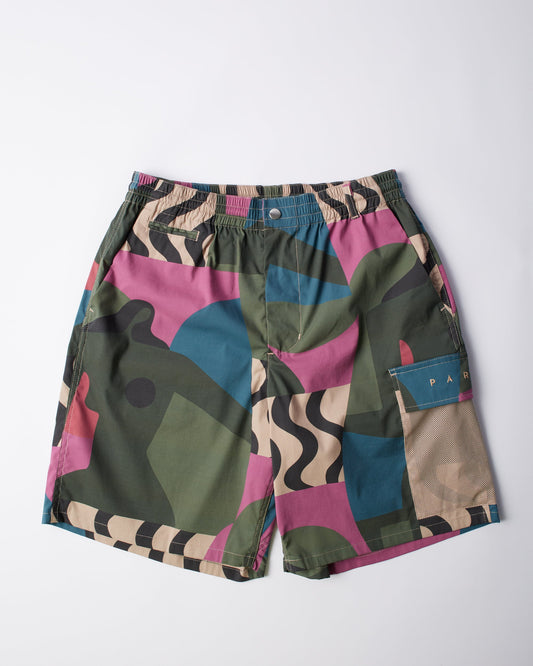 Distorted camo shorts