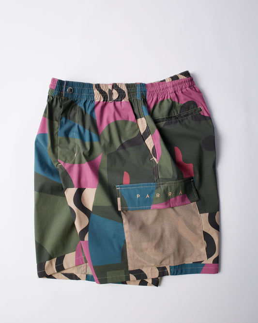 Distorted camo shorts